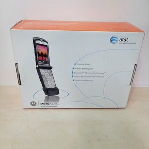 Motorola RAZR V3 Black AT&T Cellular Phone Vintage w/ mobile Hotspot